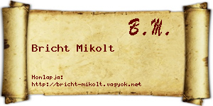 Bricht Mikolt névjegykártya